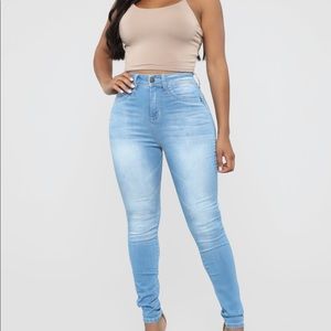 Fashion Nova Statuesque Booty Lifting Jeans - Light Blue Wash Size 0